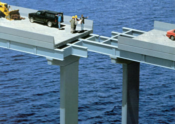 Bridge ends failing to meet A possible result of building from the outside in to the center