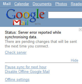 Googlemail failure (note the 'Beta' in small type by the logo) Googlemail failure (note the 'Beta' in small type by the logo)