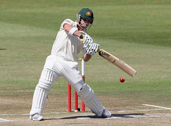 Phillip Hughes attacking the South African bowling on his way to scoring 115