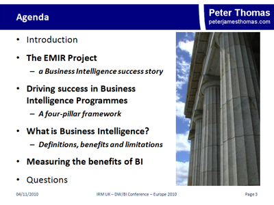 Measuring the success of BI - Agenda Measuring the success of BI - Agenda