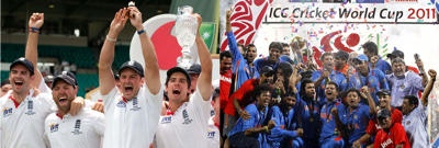 England retain The Ashes in Australia (Jan 2011) vs India win ICC World Cup (April 2011)