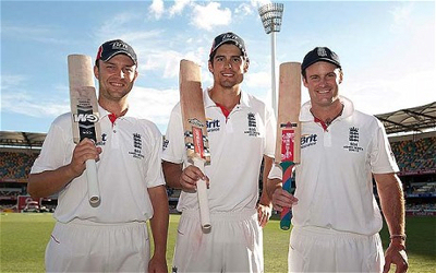 The prolific Jonathan Trott, England ODI Captain Alastair Cook and England Test Captain Andrew Strauss