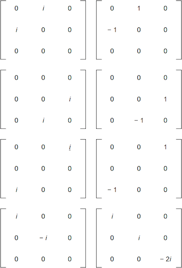 su(3) Lie Algebra basis elements su(3) Lie Algebra basis elements