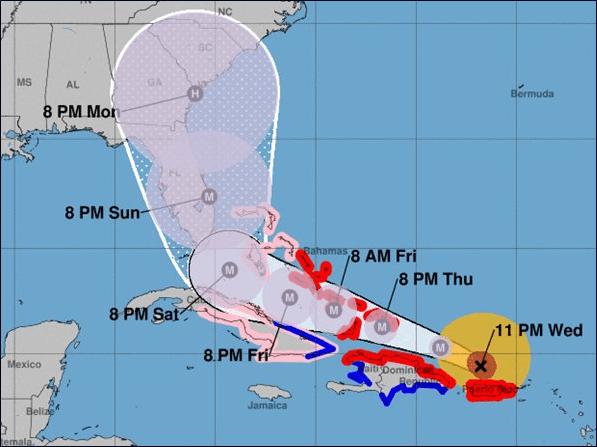 Hurricane Irma cone