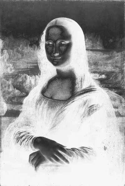 Mona Lisa Rainbow Greyscale